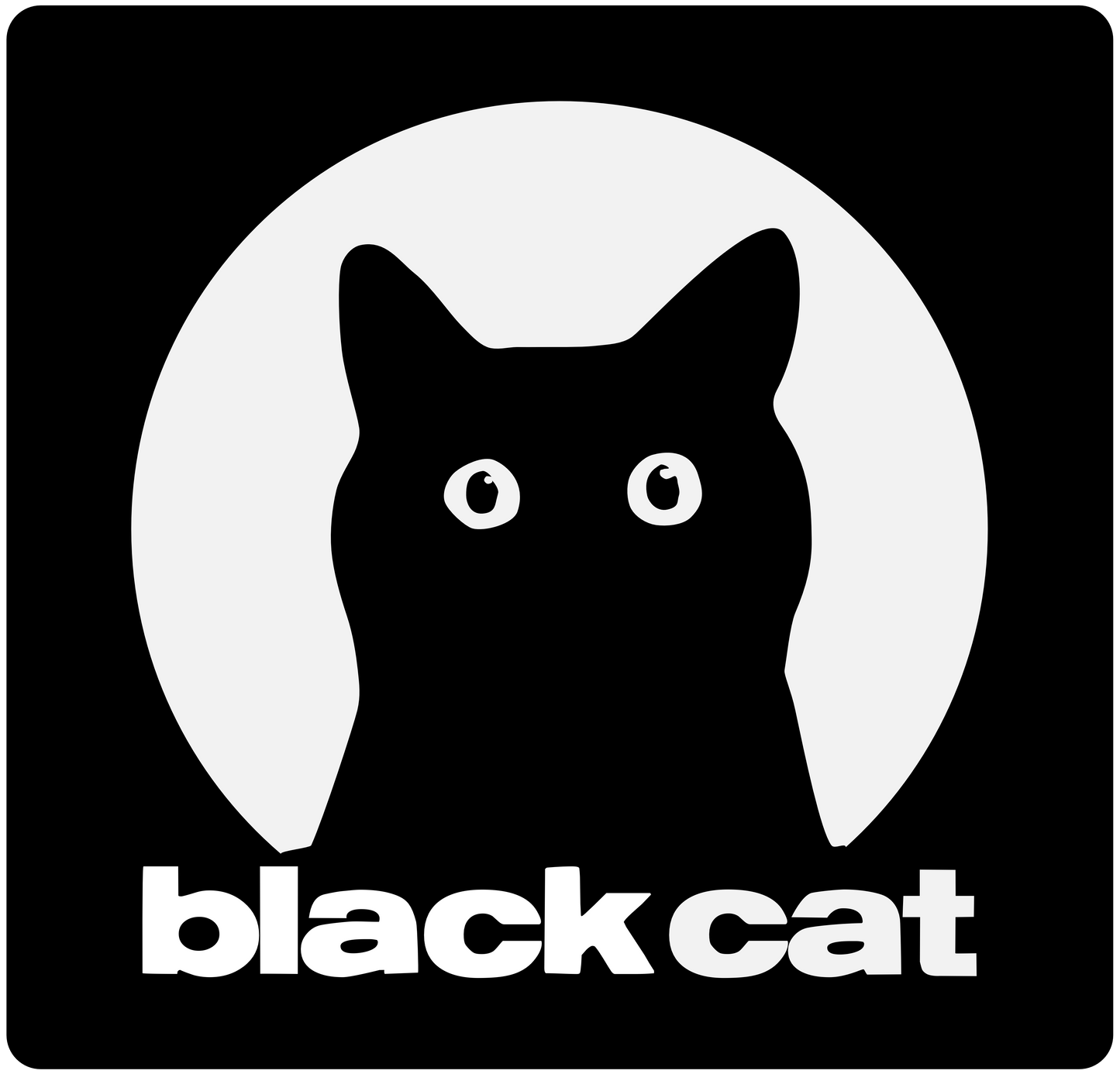 Sticker Blackcat Square 2.5" x 2.5" Vinyl