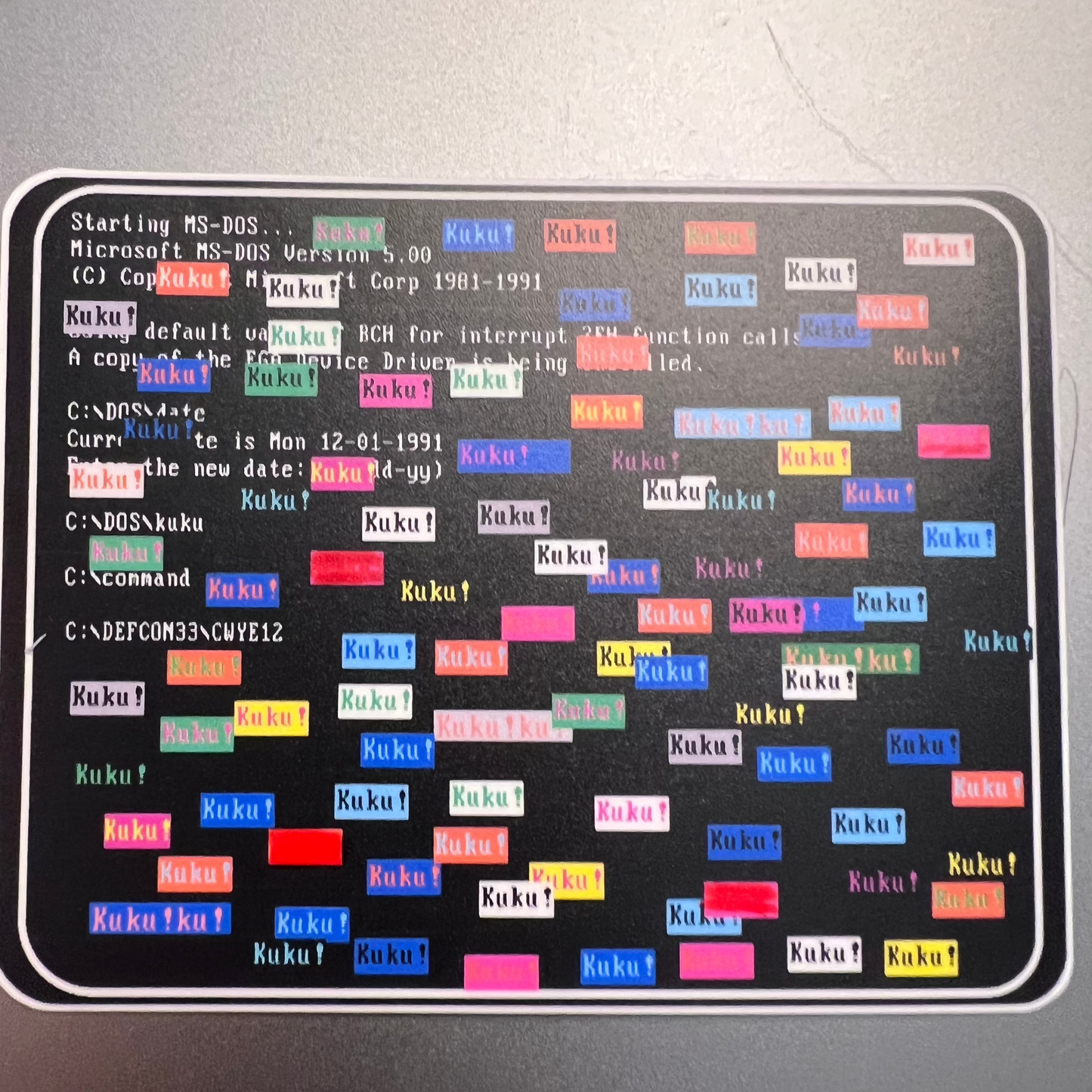 Sticker Kuku Virus Rectangular 2.5" x 3.4" Vinyl