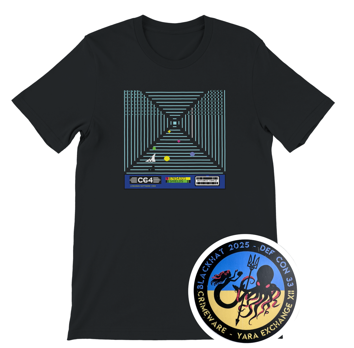 3D Hypermaths (1984 - Commodore 64) Retro T-Shirt + Sticker (U.S. Shipping)