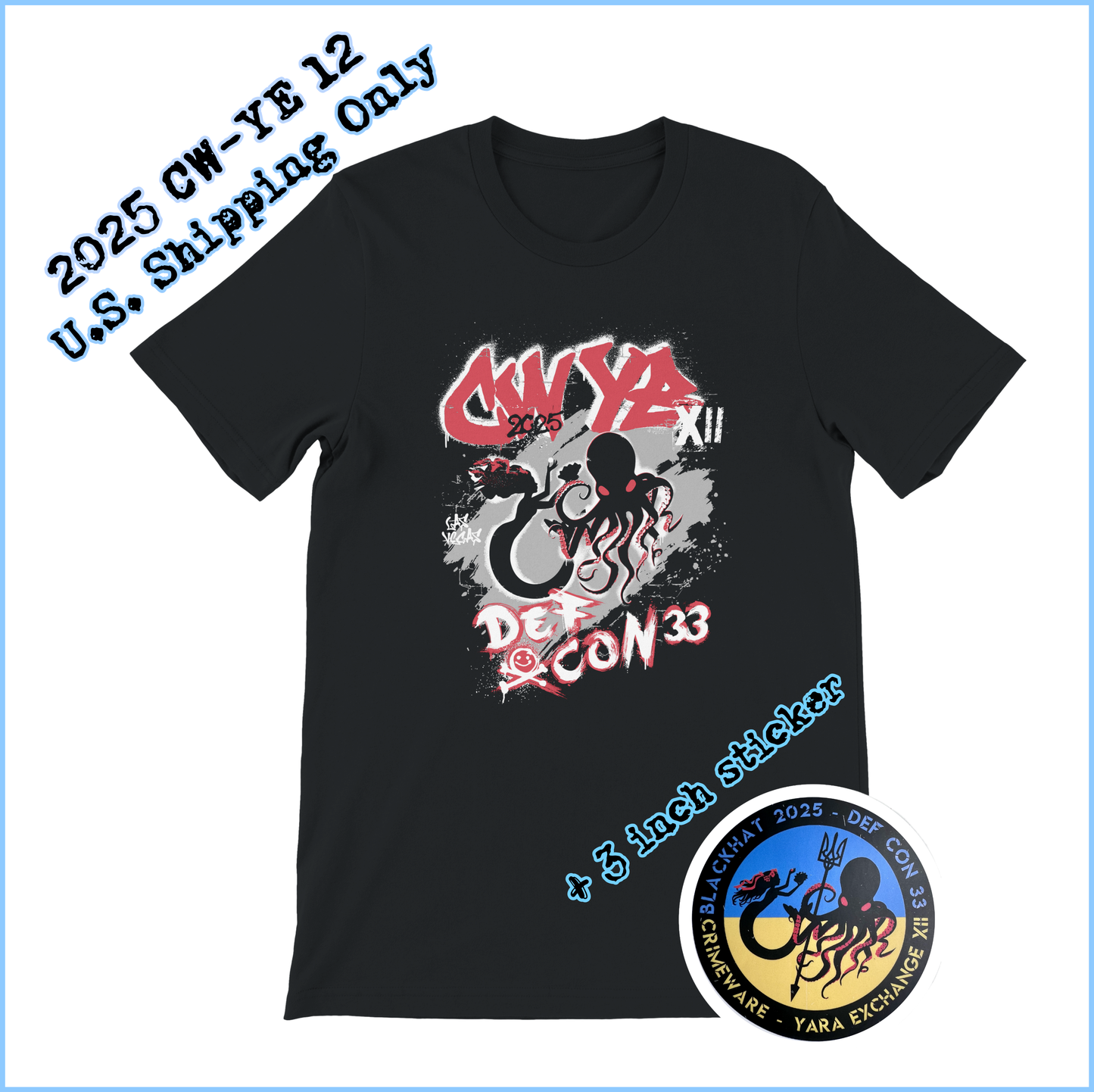 * 2025 CW-YE Official Meetup T-shirt + Sticker (Front. U.S. shipping only)