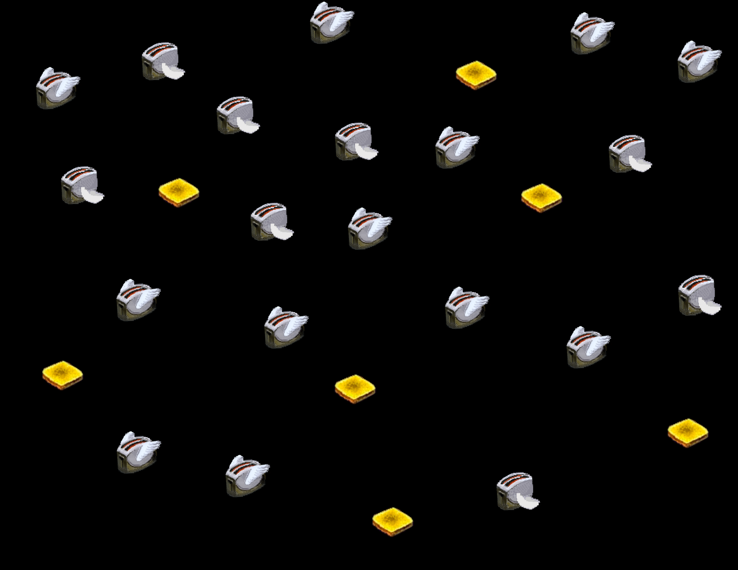 After Dark Flying GRAY Toasters Screensaver + Sticker (U.S. Shipping)