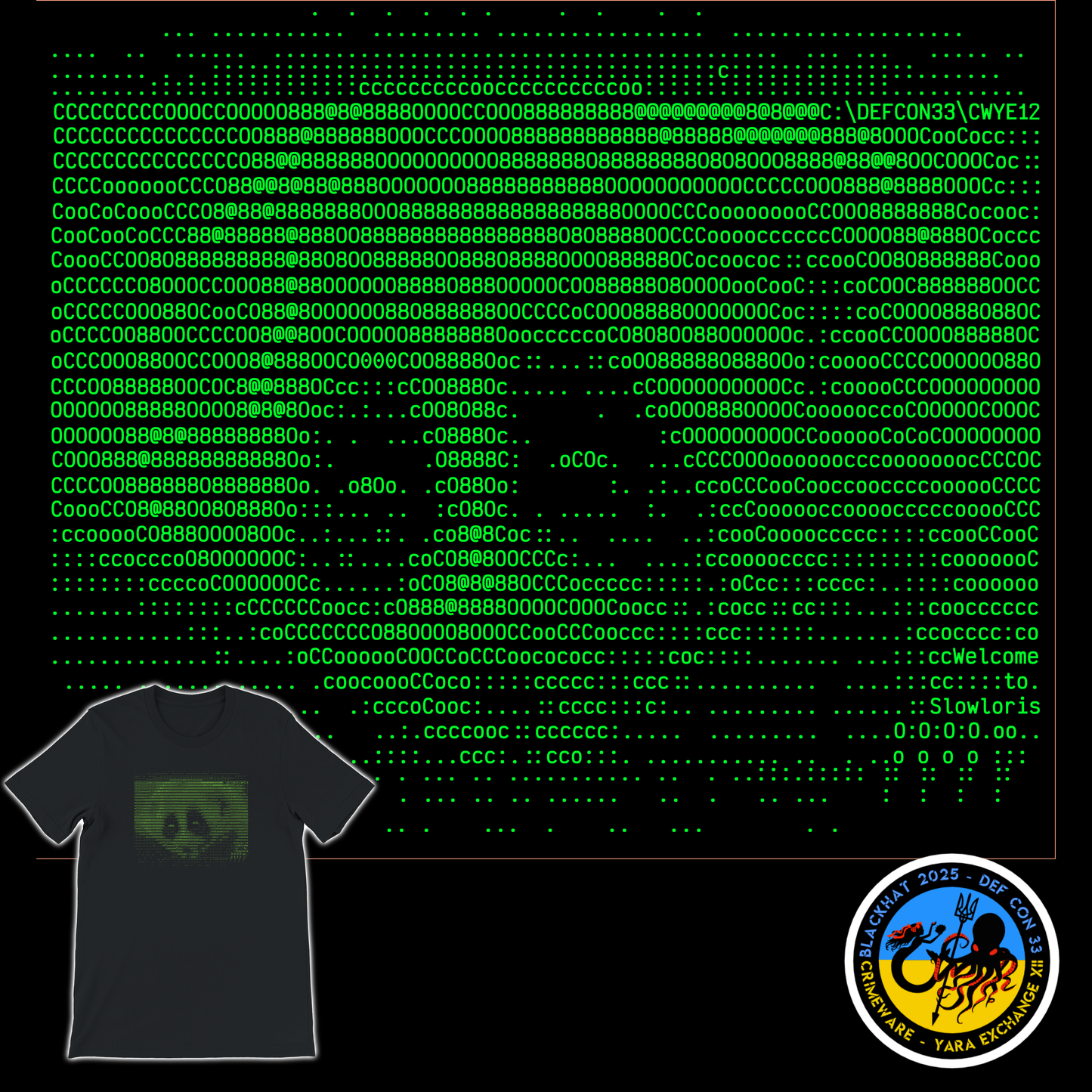 Slowloris DDoS T-Shirt + Sticker (U.S. Shipping)