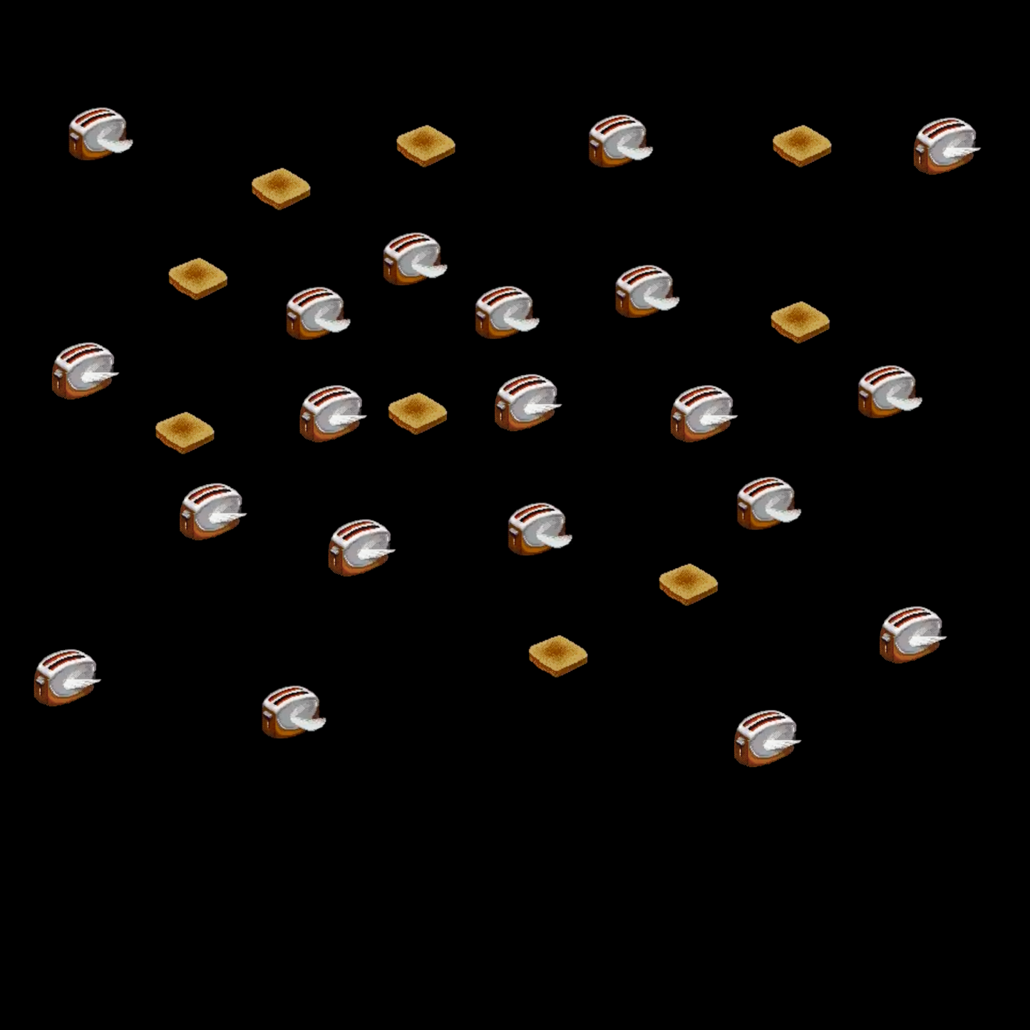 After Dark Flying ORANGE Toasters Screensaver T-Shirt + Sticker (U.S. Shipping only)
