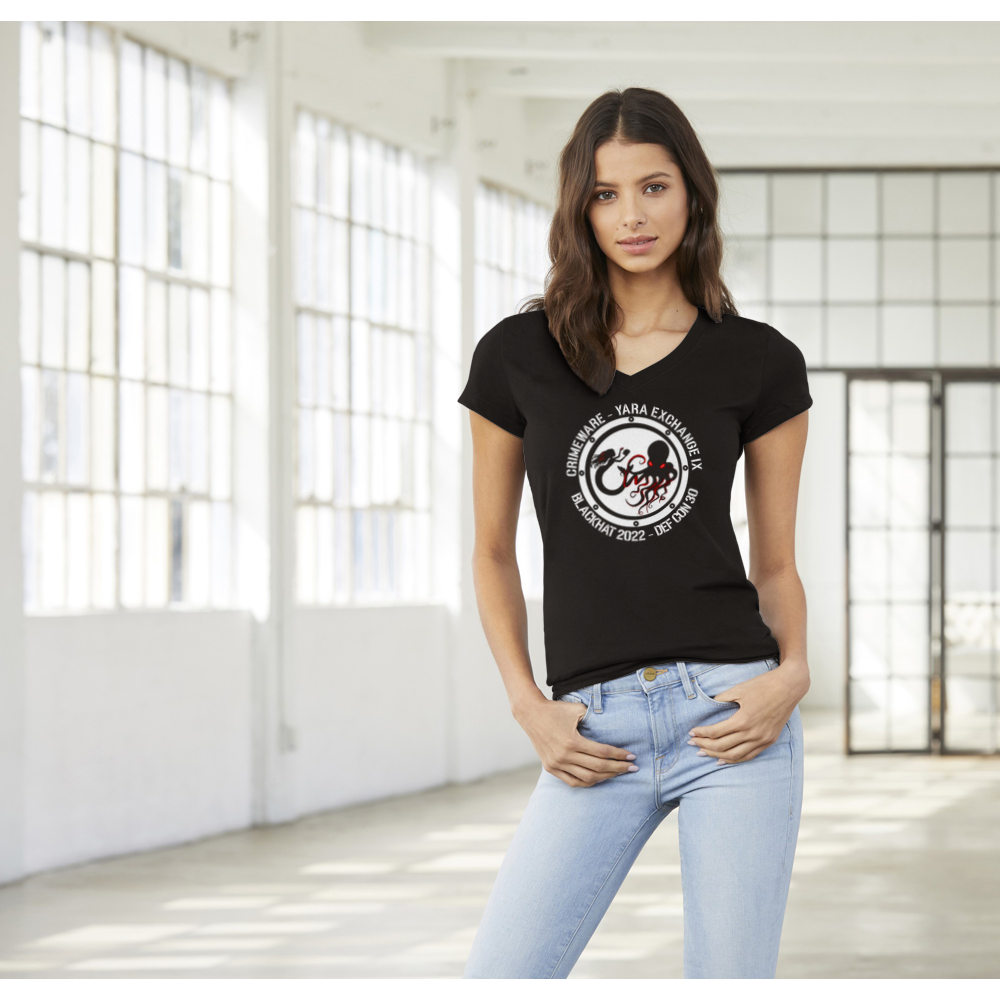 2022 Meetup White Logo V-Neck T-Shirt - Women's Extra Soft (BC2022F-1214-1408)