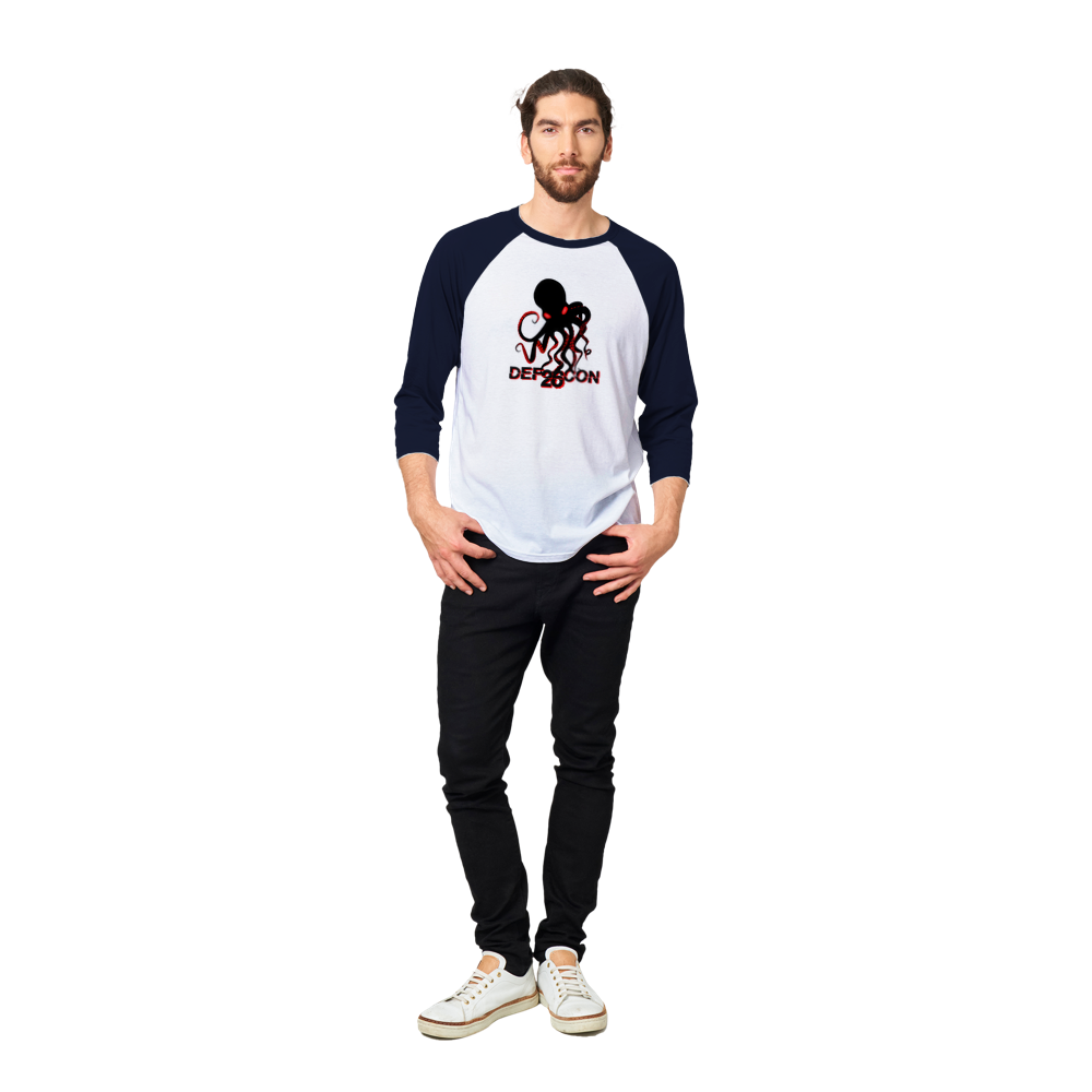 2018 DEFCON26 T-Shirt - 3/4 Sleeve Unisex Extra Soft (BC2118F-1529-1723)
