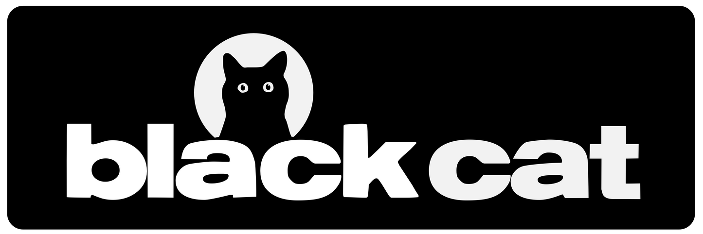 Sticker Blackcat Rectangular 4"x1.5" Vinyl