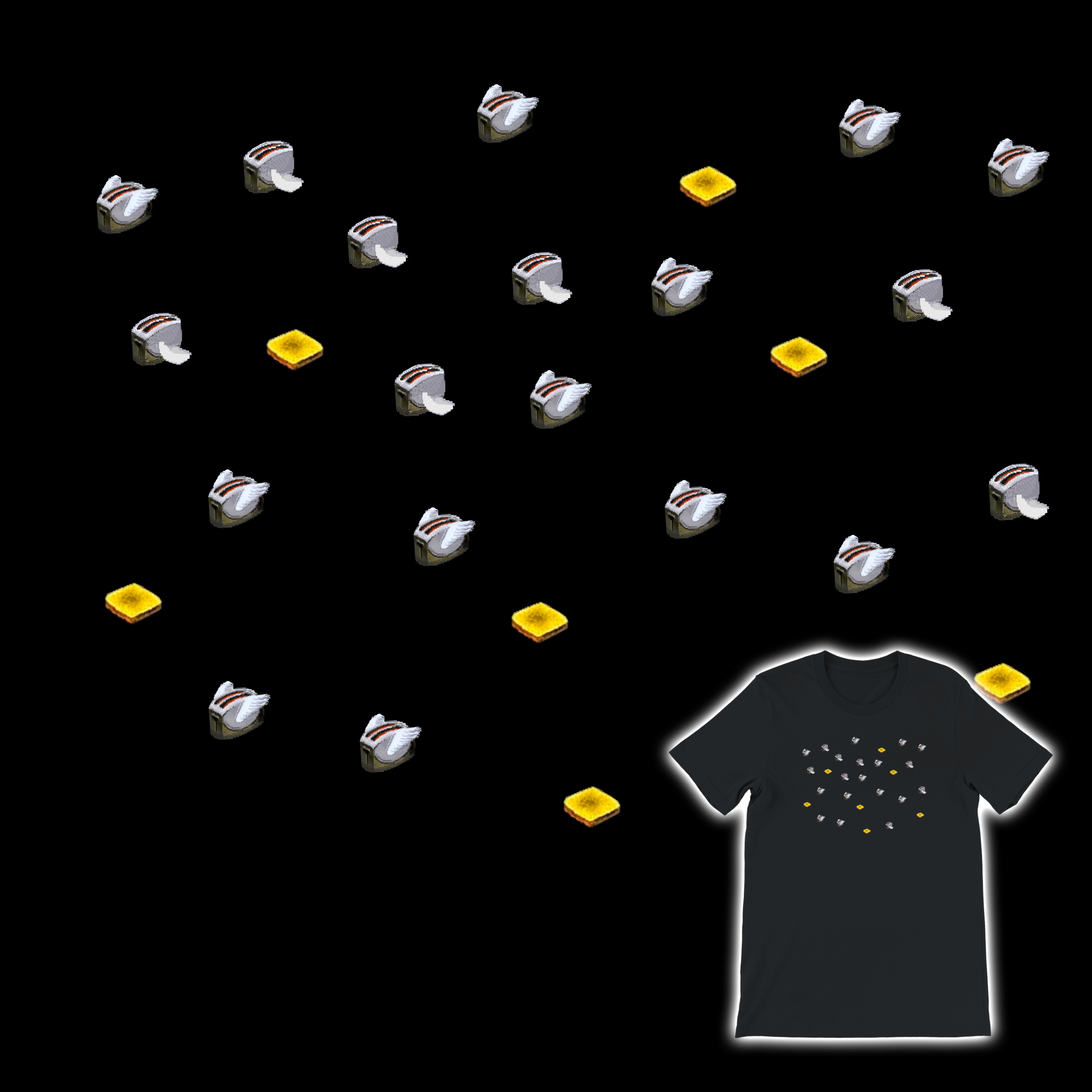 After Dark Flying GRAY Toasters Screensaver T-Shirt – CW-YE