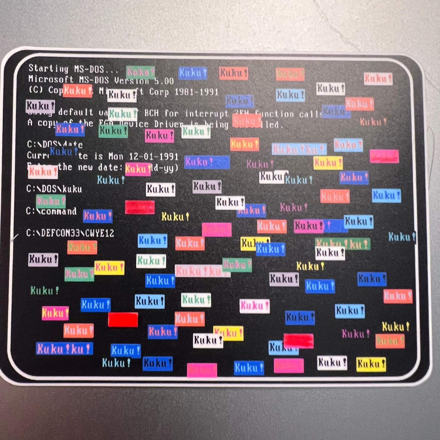 Sticker Kuku Virus Rectangular 2.5" x 3.4" Vinyl