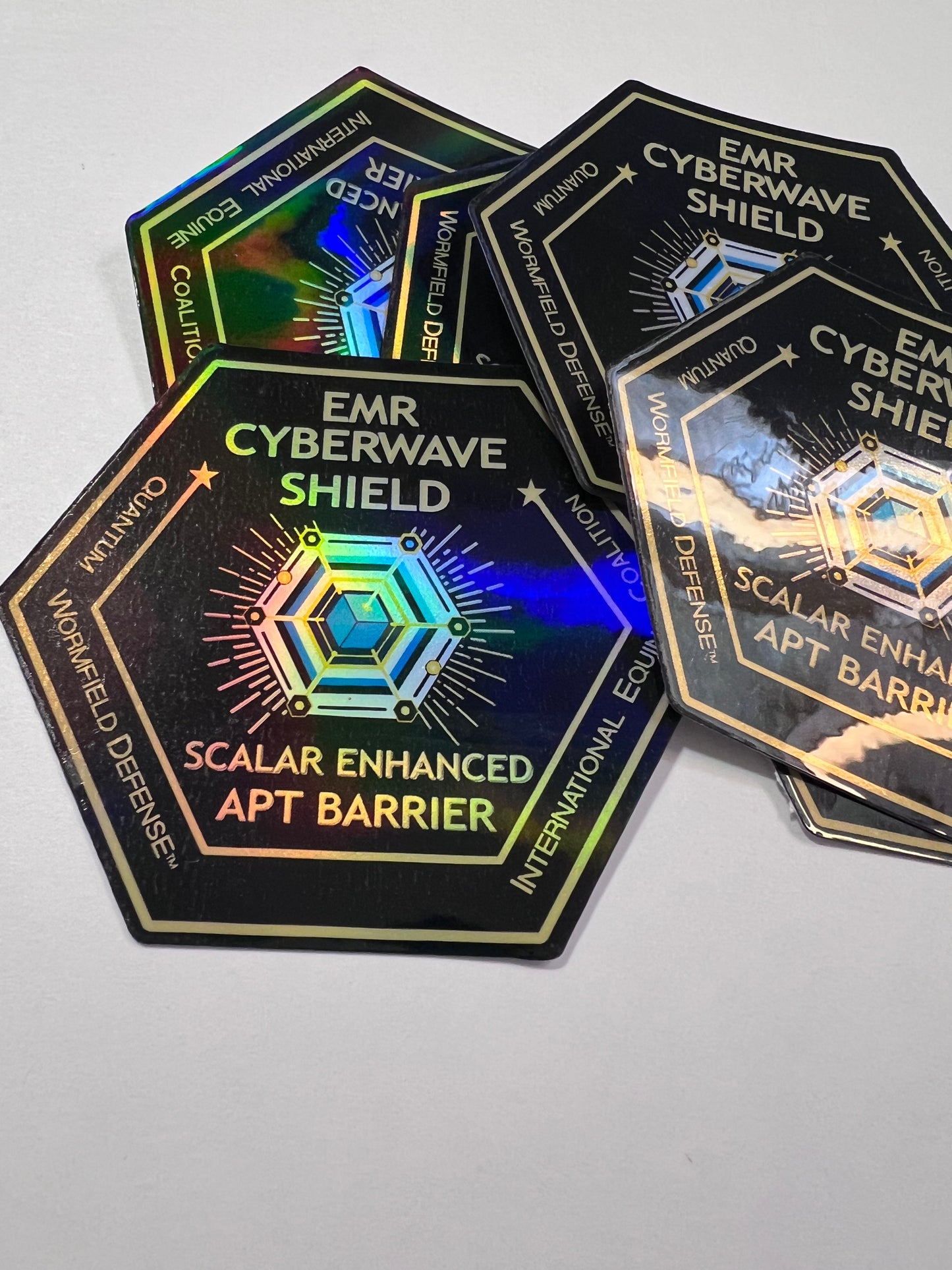 Sticker EMR Cyberwave Shield Scalar Ant-Hacker Seal 3"