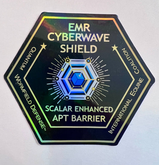 Sticker EMR Cyberwave Shield Scalar Ant-Hacker Seal 3"