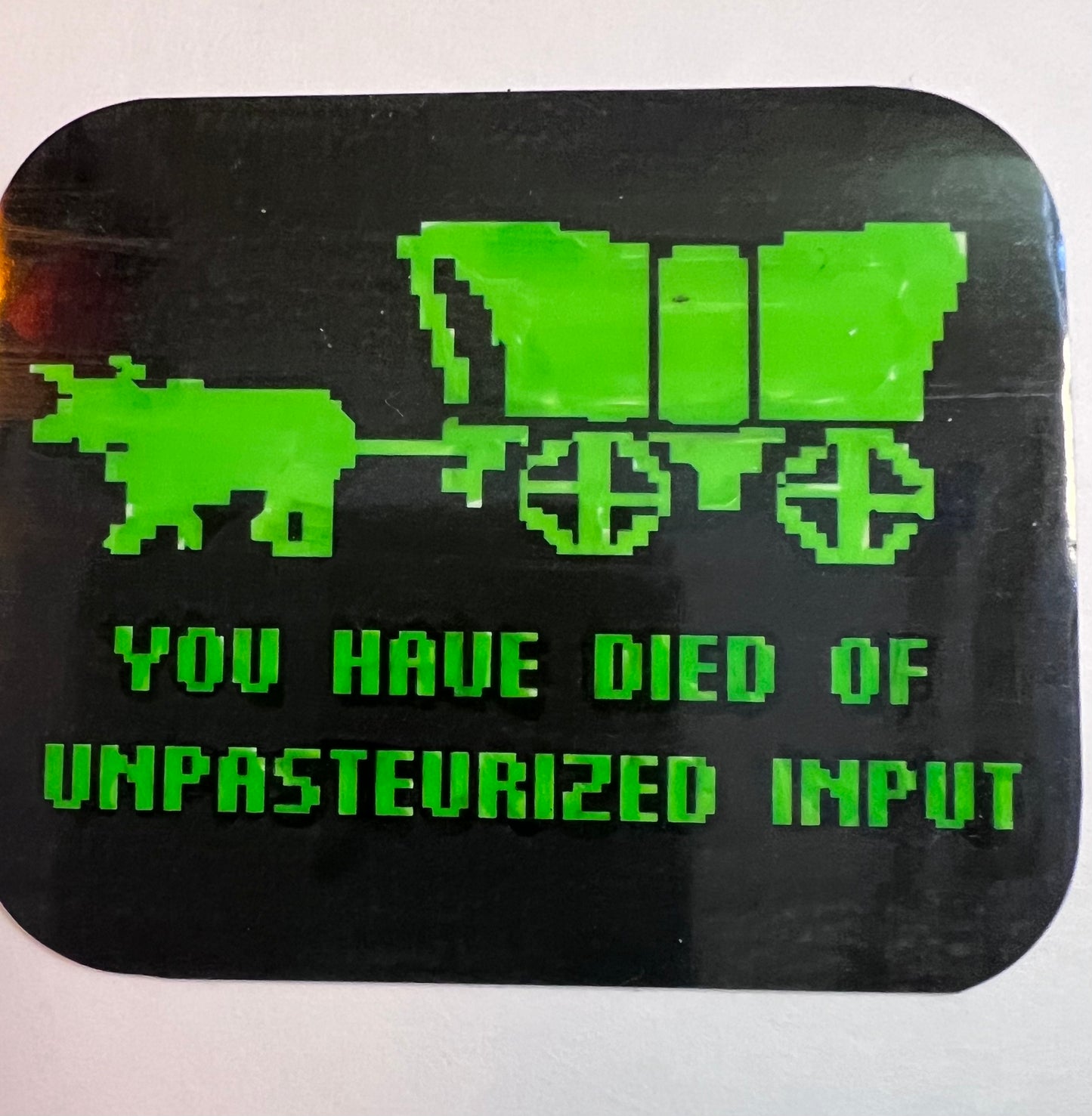 Sticker  You have Died of Unpasteurized Input - 2.5"