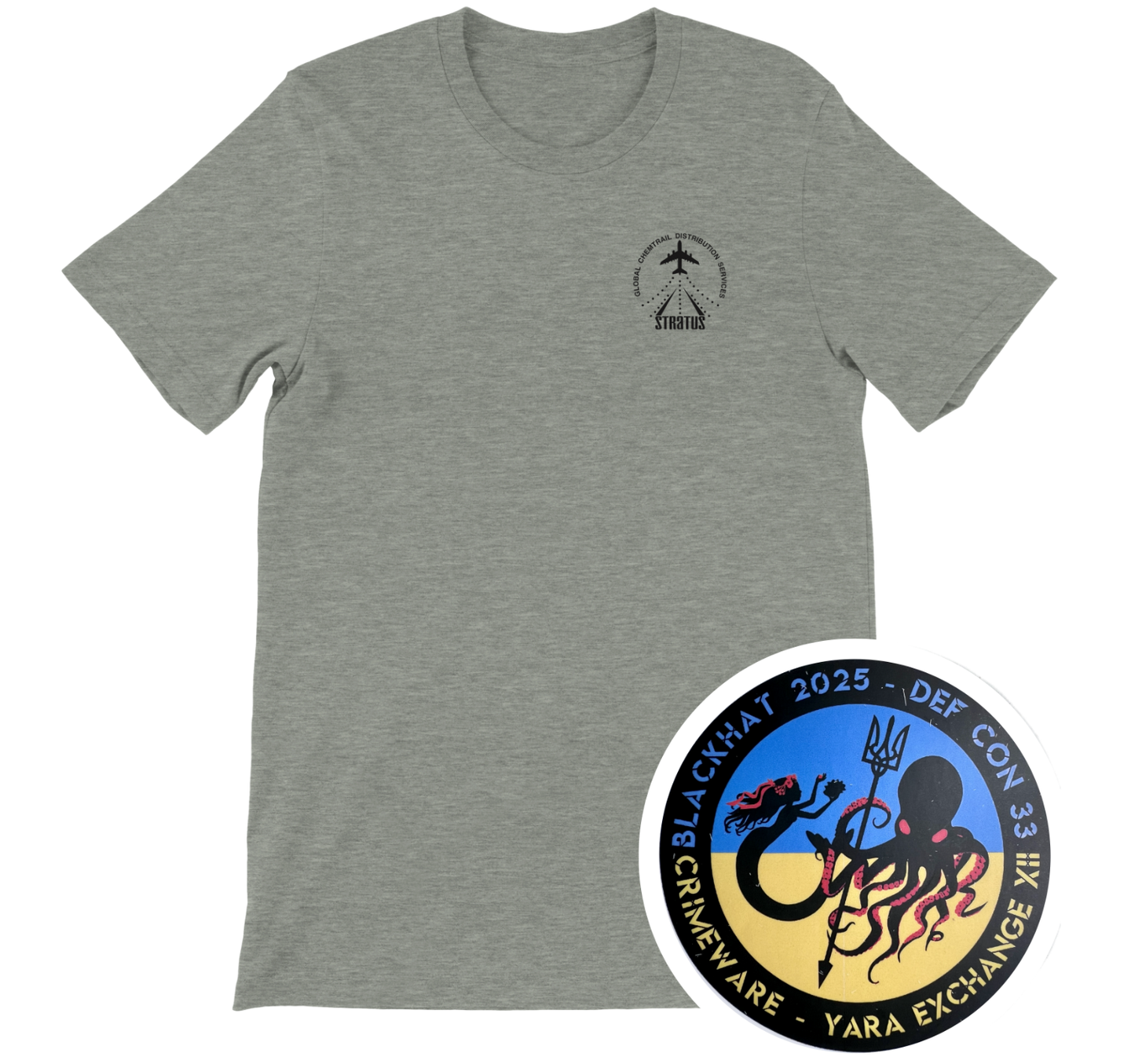 STRATUS GCDS (Global Chemtrail Distribution Services) Uniform T-Shirt + Sticker (U.S. Shipping)