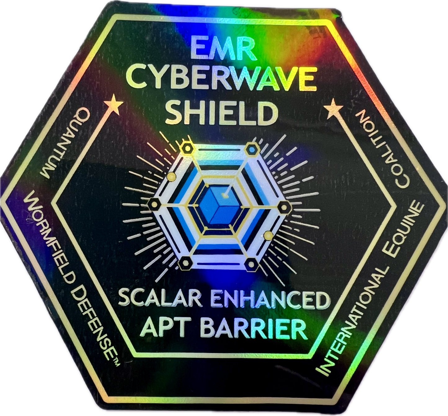 Sticker EMR Cyberwave Shield Scalar Ant-Hacker Seal 3"