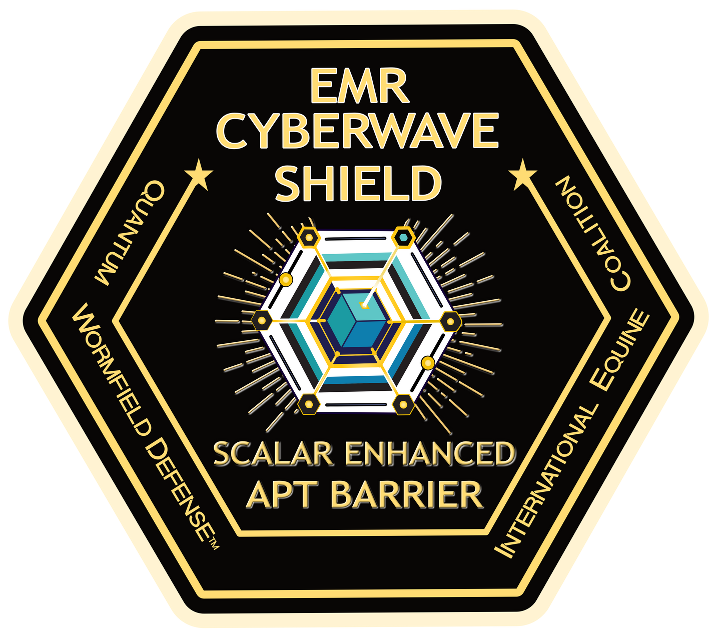 Sticker EMR Cyberwave Shield Scalar Ant-Hacker Seal 3"