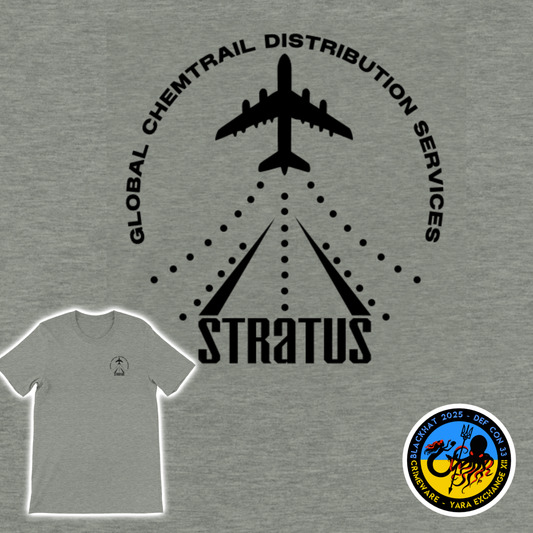 STRATUS GCDS (Global Chemtrail Distribution Services) Uniform T-Shirt + Sticker (U.S. Shipping)