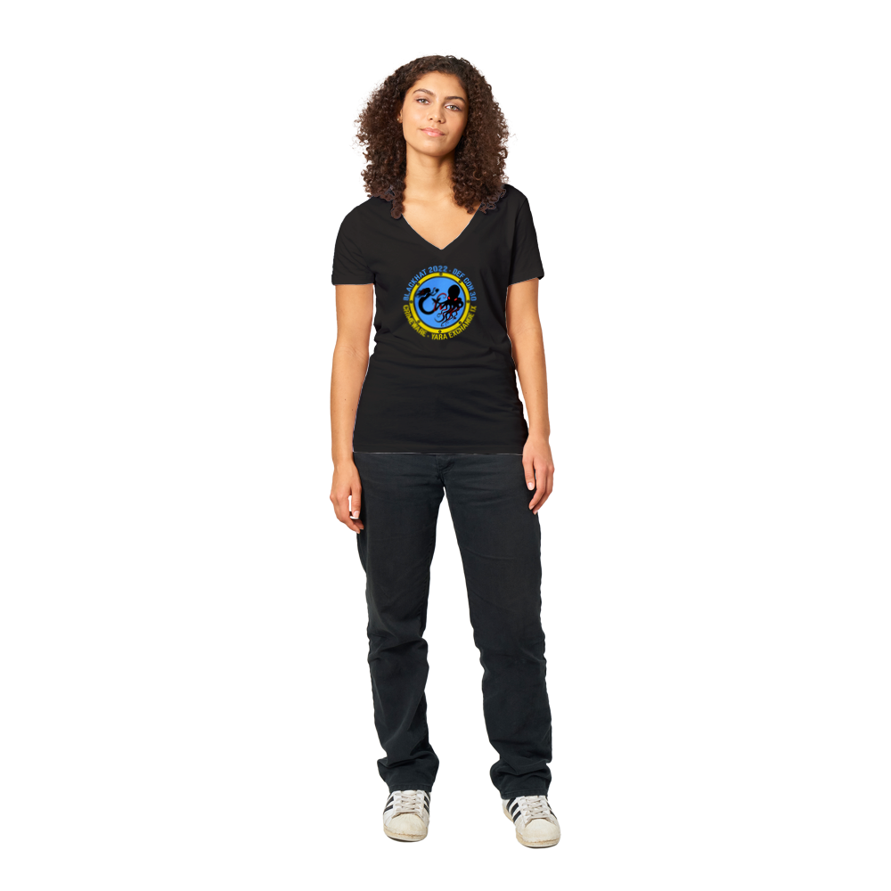 2022 Ukraine V-Neck T-shirt - Women''s Extra Soft (BC2022F-1214-1408)