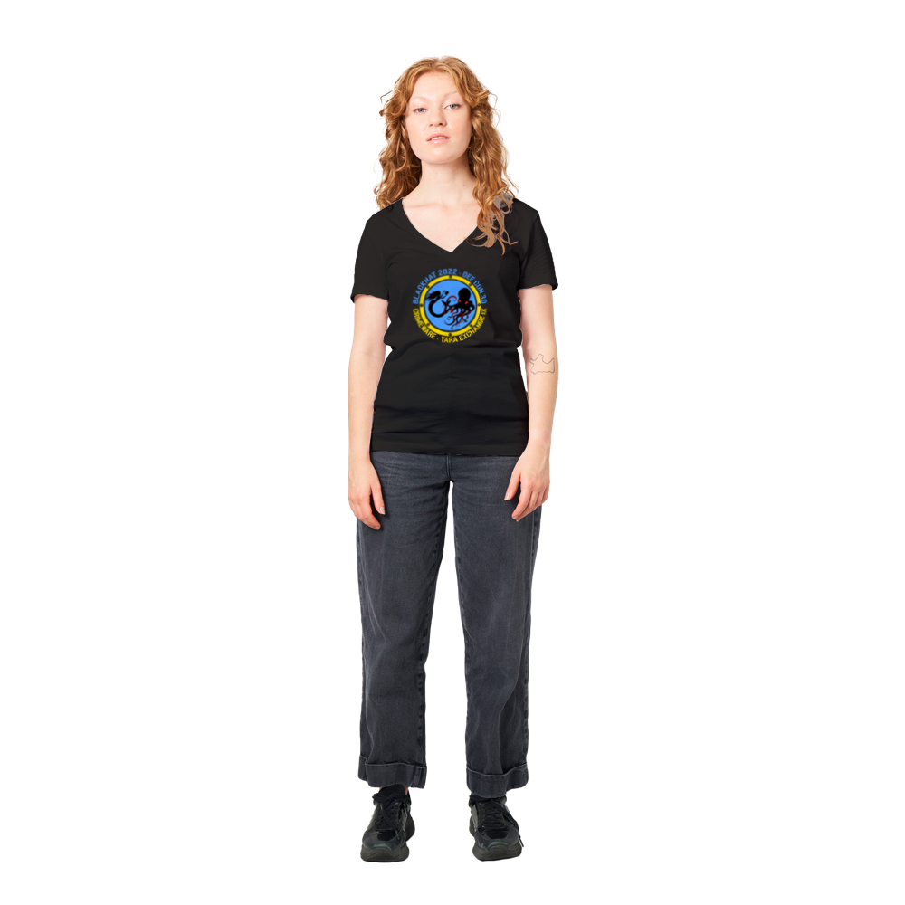 2022 Ukraine V-Neck T-shirt - Women''s Extra Soft (BC2022F-1214-1408)